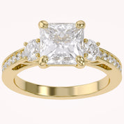 Three Stone Engagement Lab Grown Diamond Ring