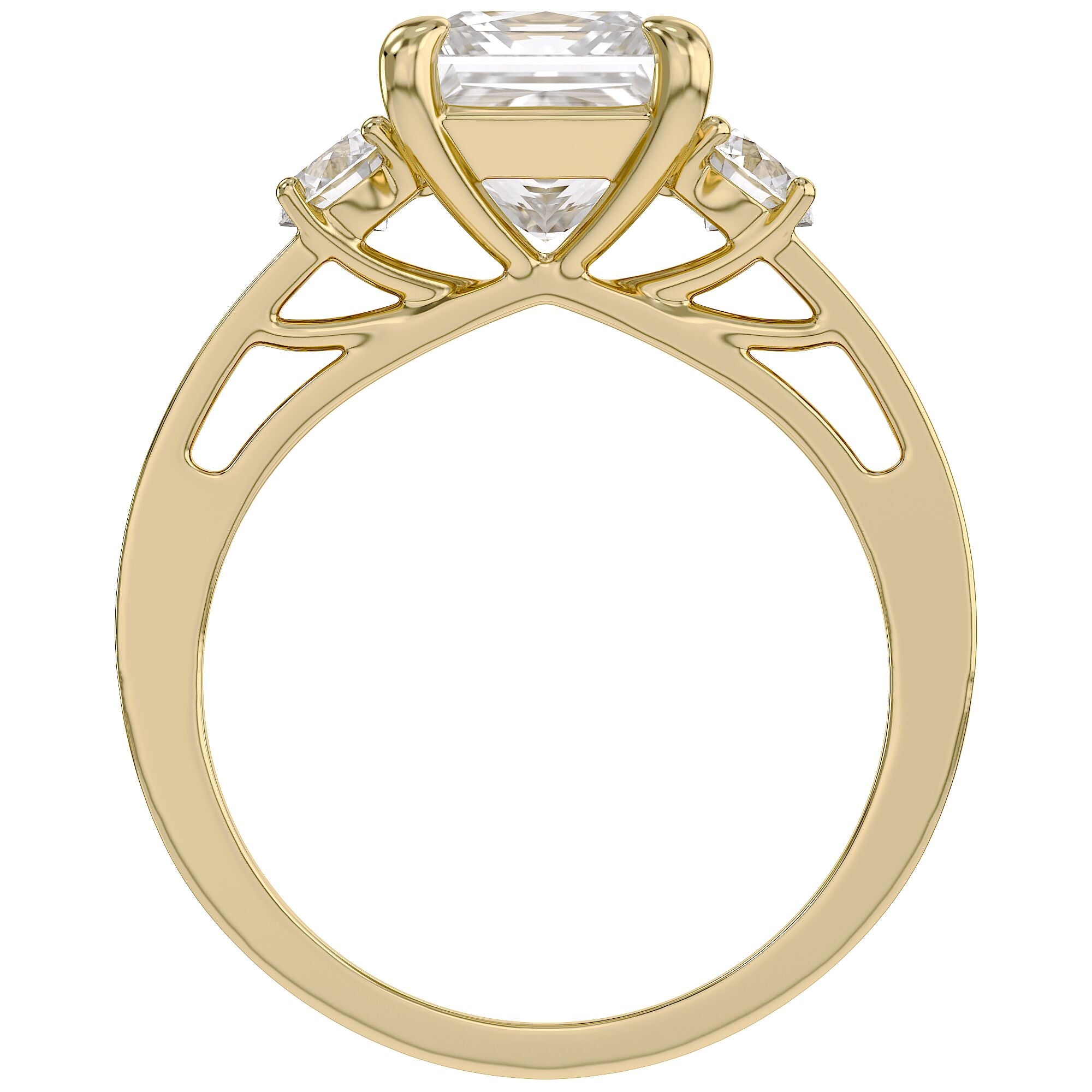 Three Stone Engagement Lab Grown Diamond Ring