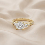 Three Stone Engagement Lab Grown Diamond Ring