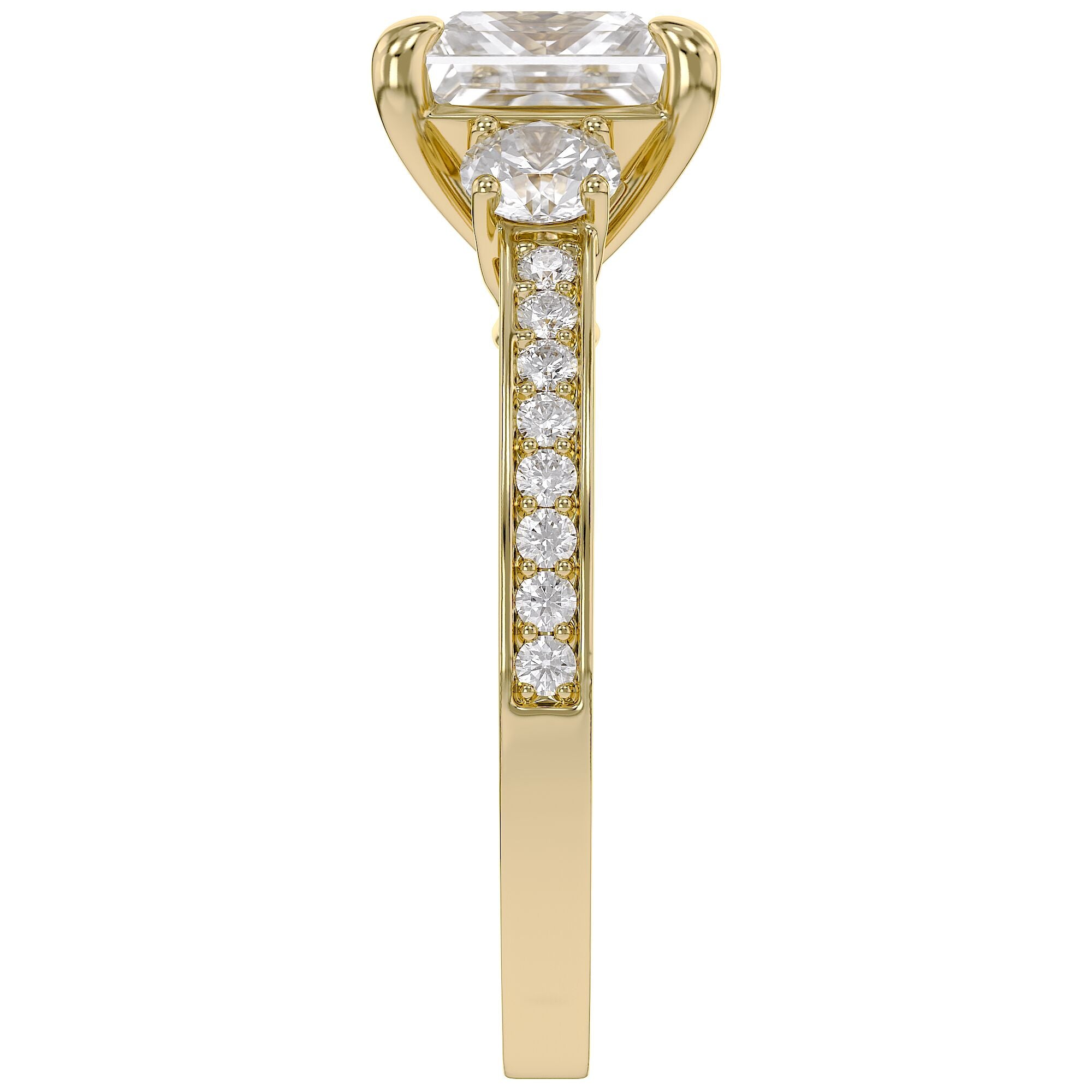 Three Stone Engagement Lab Grown Diamond Ring