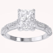 Beaded Solitaire Lab Grown Diamond Engagement Ring