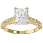 Beaded Solitaire Lab Grown Diamond Engagement Ring