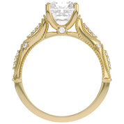 Beaded Solitaire Lab Grown Diamond Engagement Ring