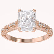 Beaded Solitaire Lab Grown Diamond Engagement Ring