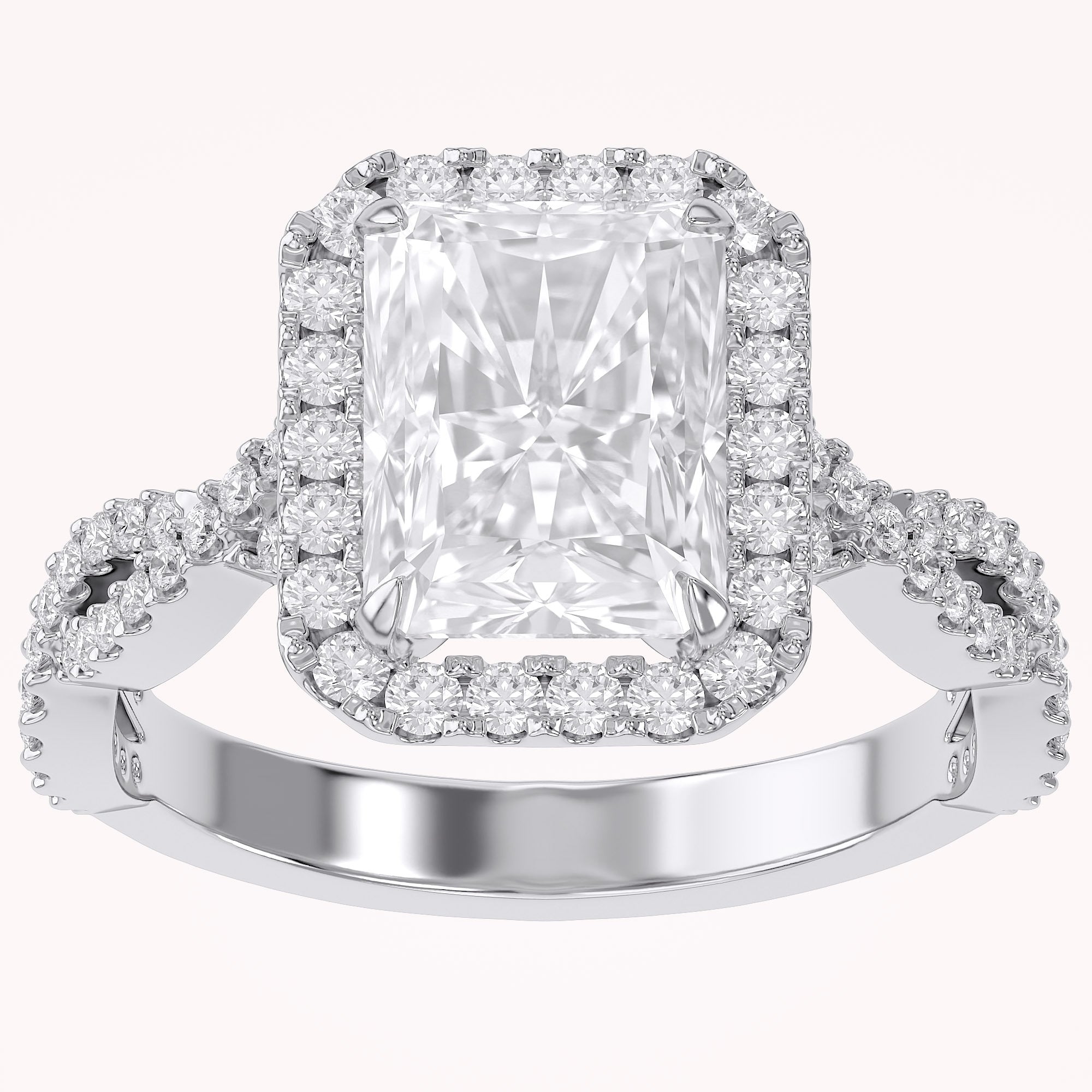 Infinity Halo Solitaire Lab Grown Diamond Engagement Ring