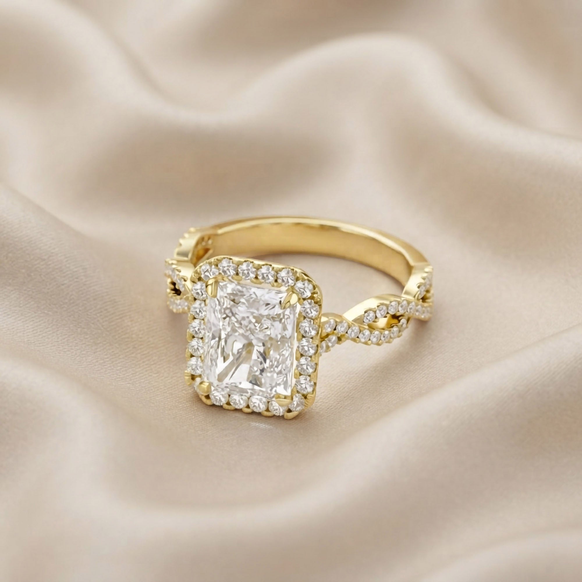 Infinity Halo Solitaire Lab Grown Diamond Engagement Ring