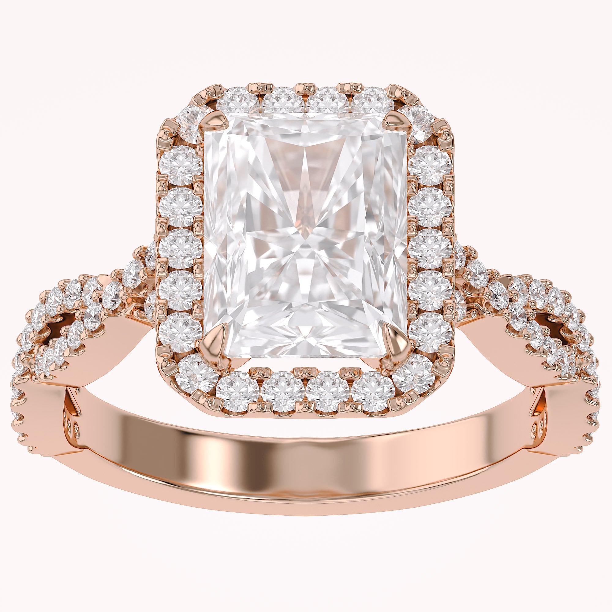 Infinity Halo Solitaire Lab Grown Diamond Engagement Ring