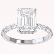 Half Eternity Solitaire Lab Grown Diamond Engagement Ring