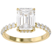 Half Eternity Solitaire Lab Grown Diamond Engagement Ring