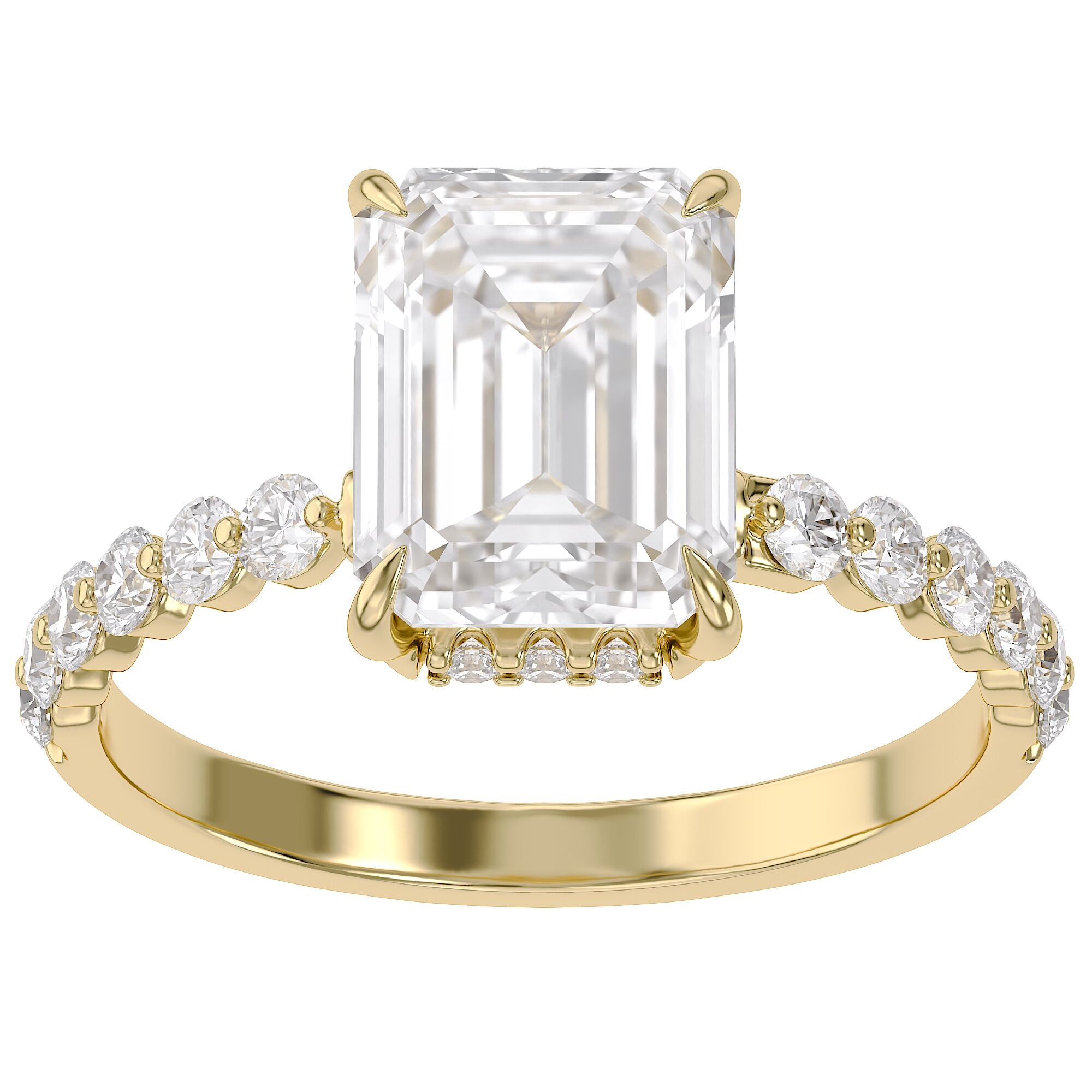 Half Eternity Solitaire Lab Grown Diamond Engagement Ring