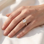 Half Eternity Solitaire Lab Grown Diamond Engagement Ring