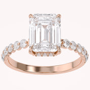Half Eternity Solitaire Lab Grown Diamond Engagement Ring