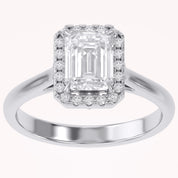 Radiant Cut Halo Solitaire Lab Grown Diamond Engagement Ring