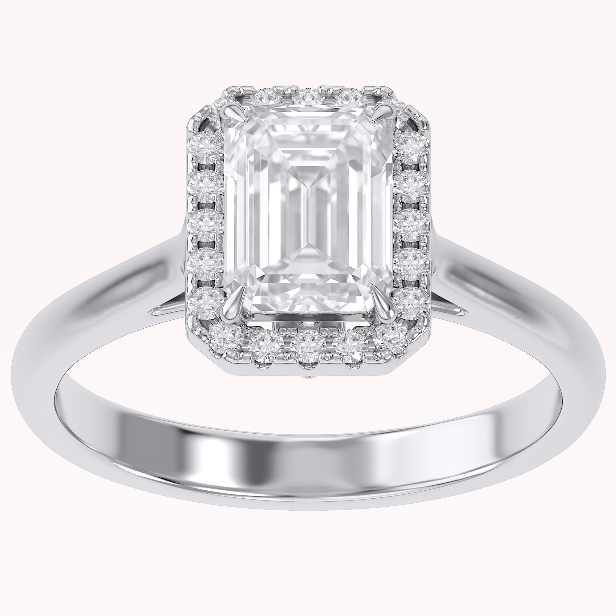 Radiant Cut Halo Solitaire Lab Grown Diamond Engagement Ring