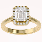 Radiant Cut Halo Solitaire Lab Grown Diamond Engagement Ring