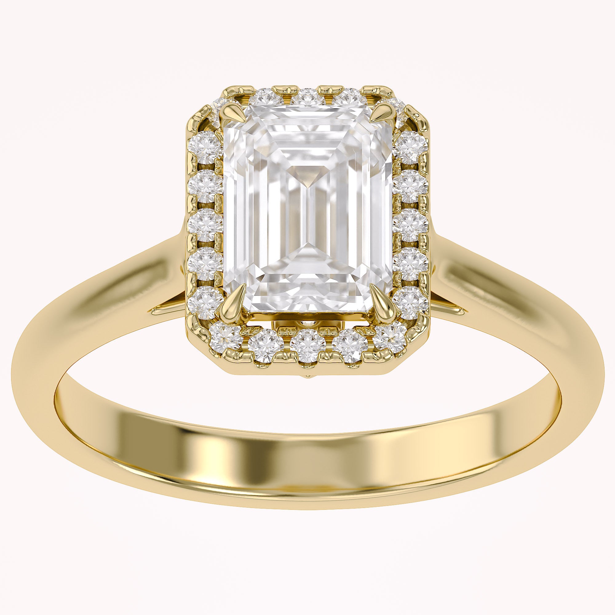 Radiant Cut Halo Solitaire Lab Grown Diamond Engagement Ring