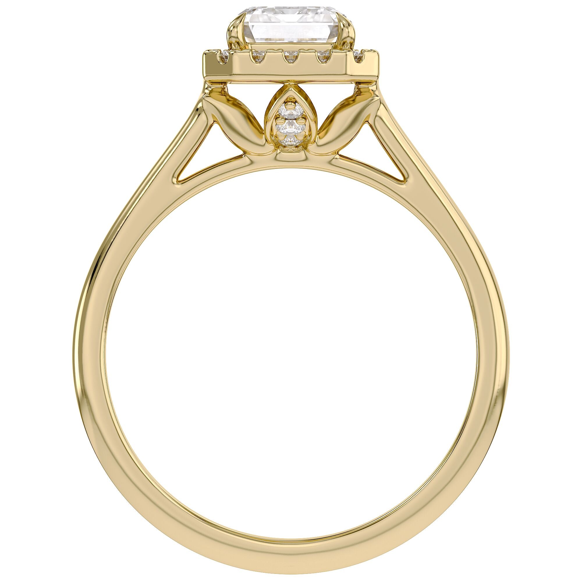 Radiant Cut Halo Solitaire Lab Grown Diamond Engagement Ring