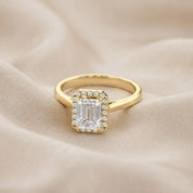 Radiant Cut Halo Solitaire Lab Grown Diamond Engagement Ring