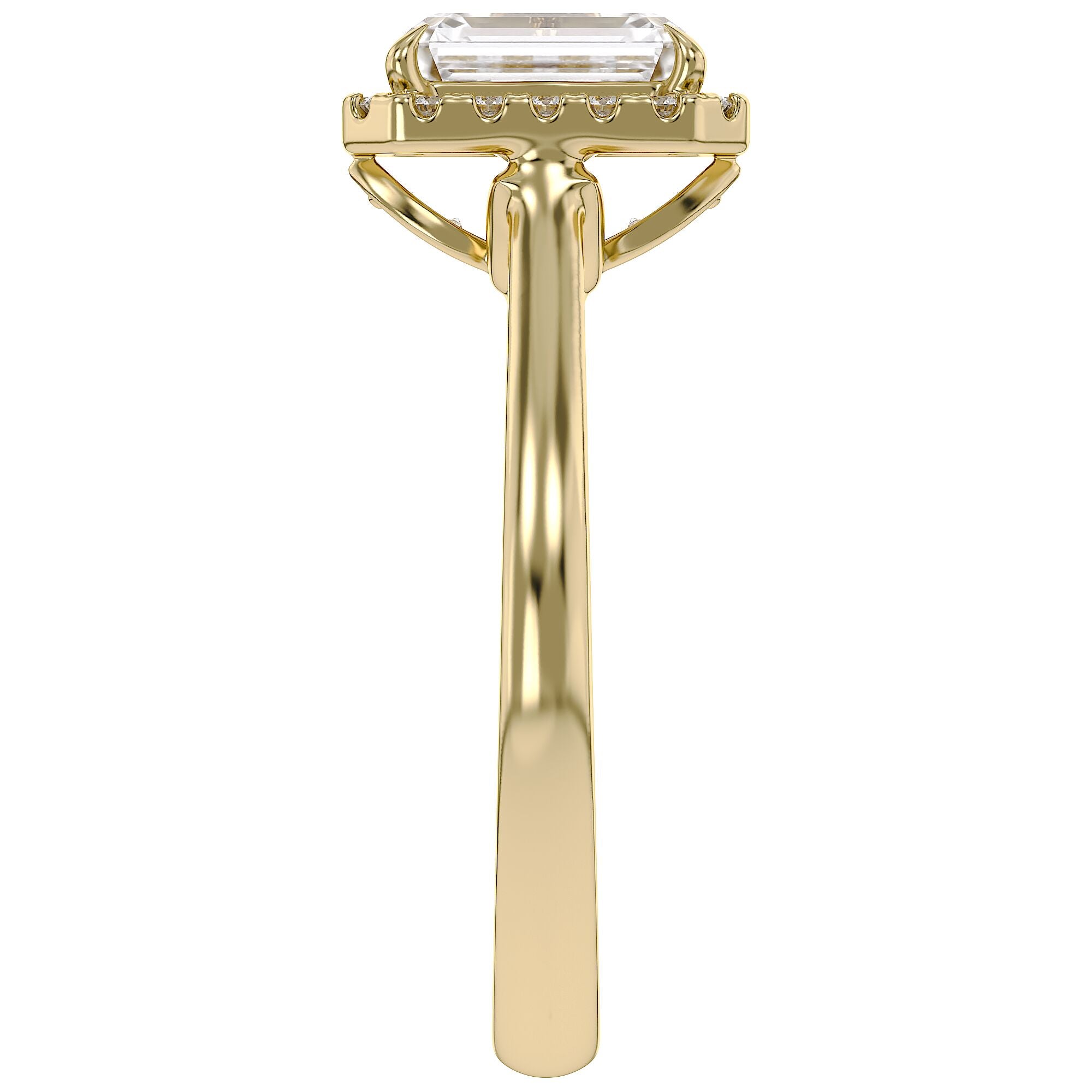 Radiant Cut Halo Solitaire Lab Grown Diamond Engagement Ring