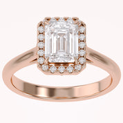 Radiant Cut Halo Solitaire Lab Grown Diamond Engagement Ring