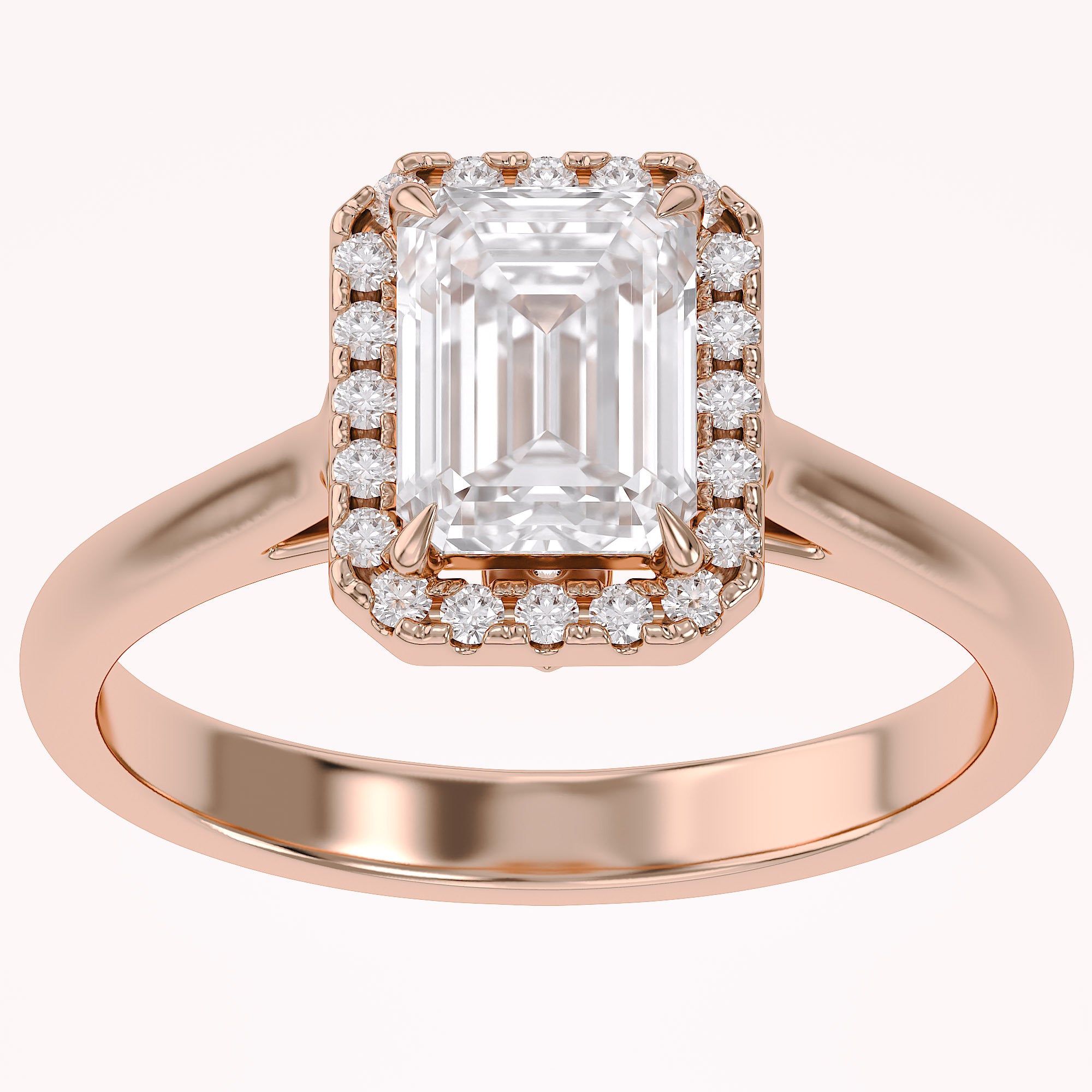 Radiant Cut Halo Solitaire Lab Grown Diamond Engagement Ring
