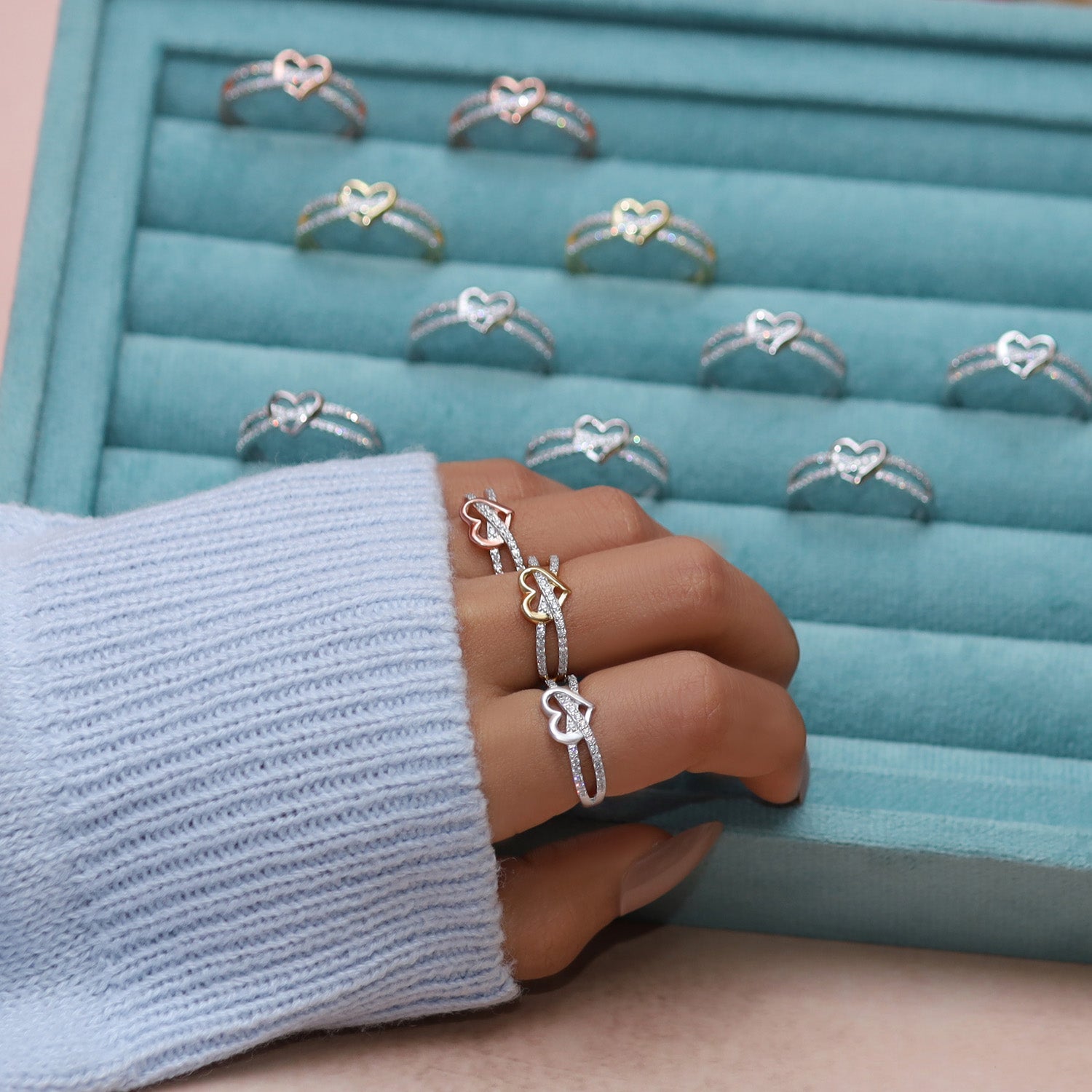 Infinity Heart Promise Lab Grown Diamond Split Shank Engagement Ring