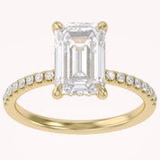 Hidden Halo Solitaire Engagement Ring 2.80 Carat Lab Grown Diamond