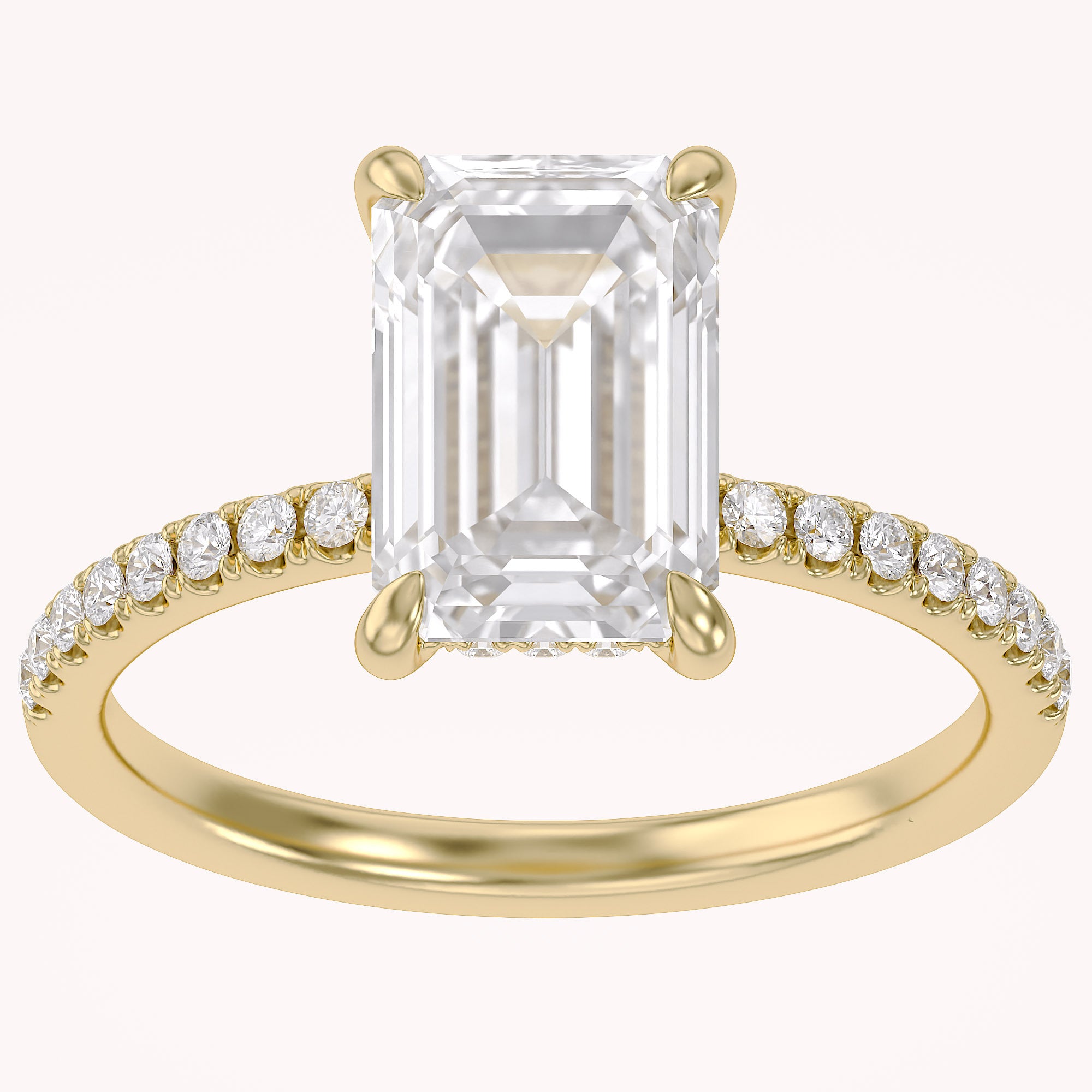 Hidden Halo Solitaire Engagement Ring 2.80 Carat Lab Grown Diamond