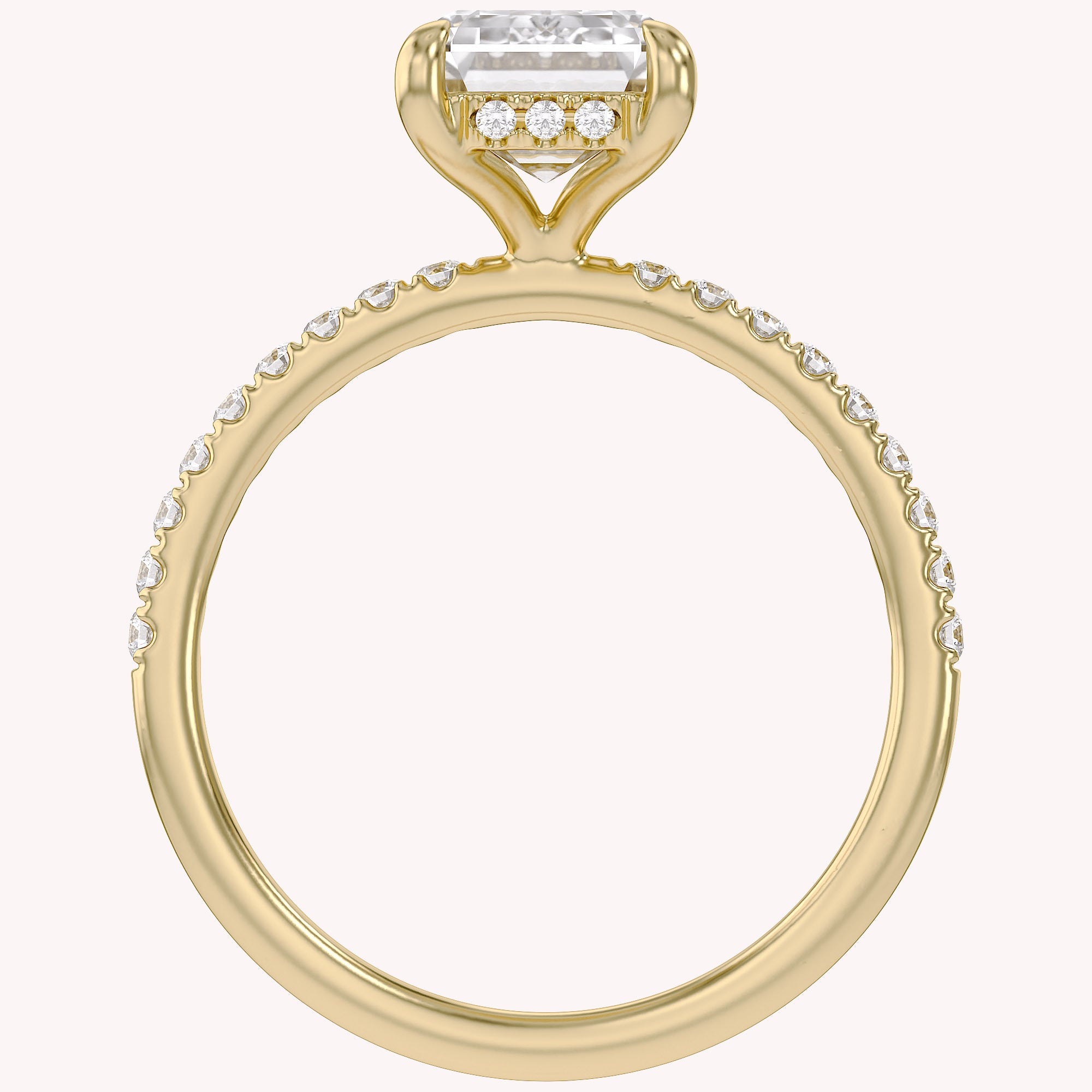 Hidden Halo Solitaire Engagement Ring 2.80 Carat Lab Grown Diamond