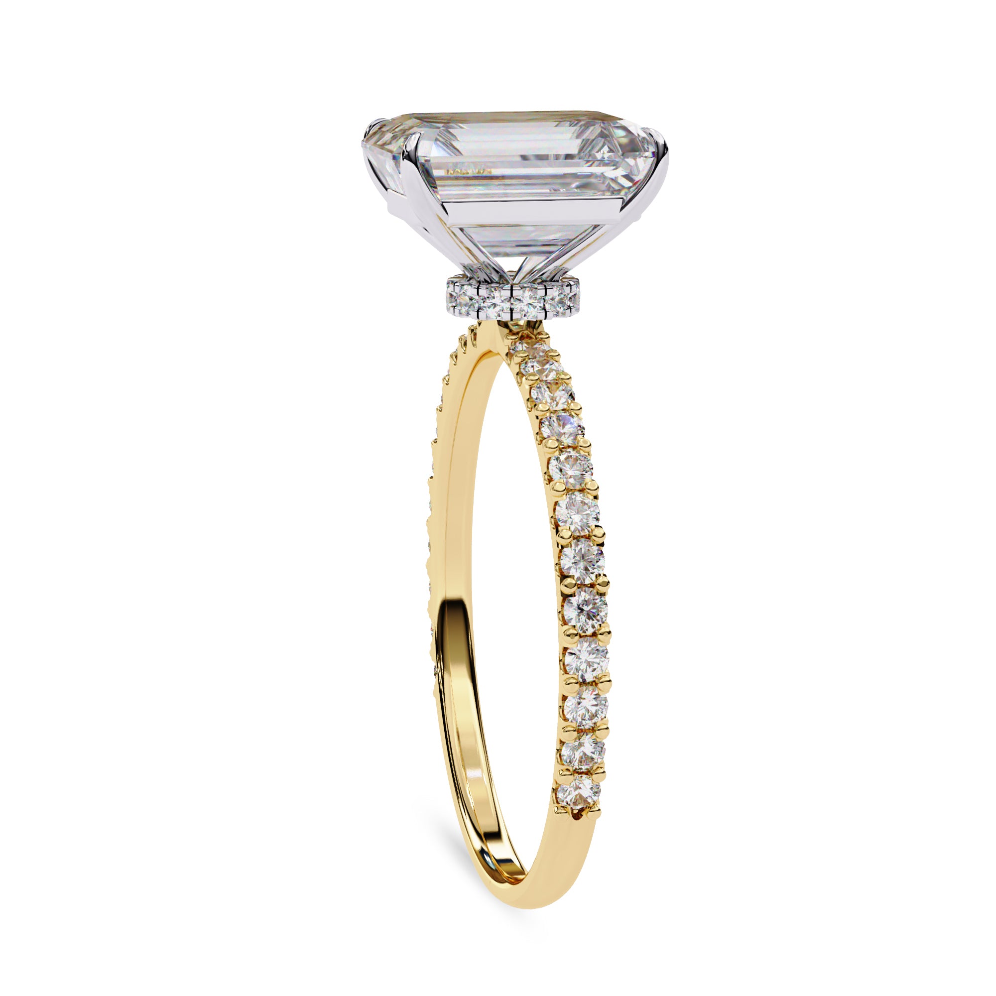 Hidden Halo Engagement Ring 2.65 Ct Lab Grown Diamond