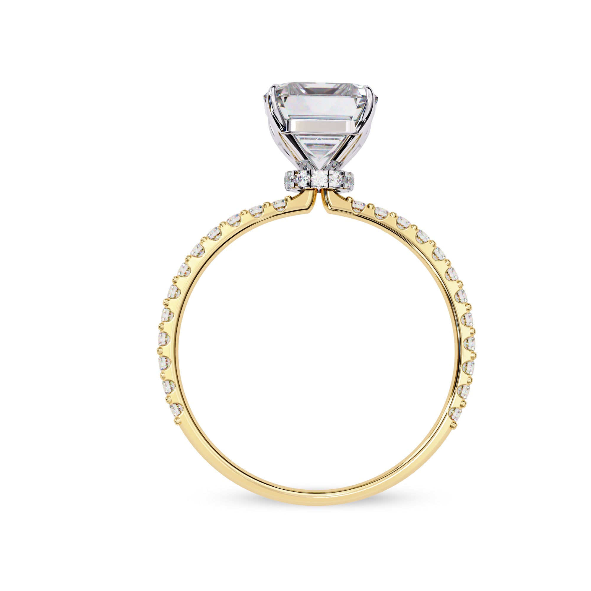 Hidden Halo Engagement Ring 2.65 Ct Lab Grown Diamond