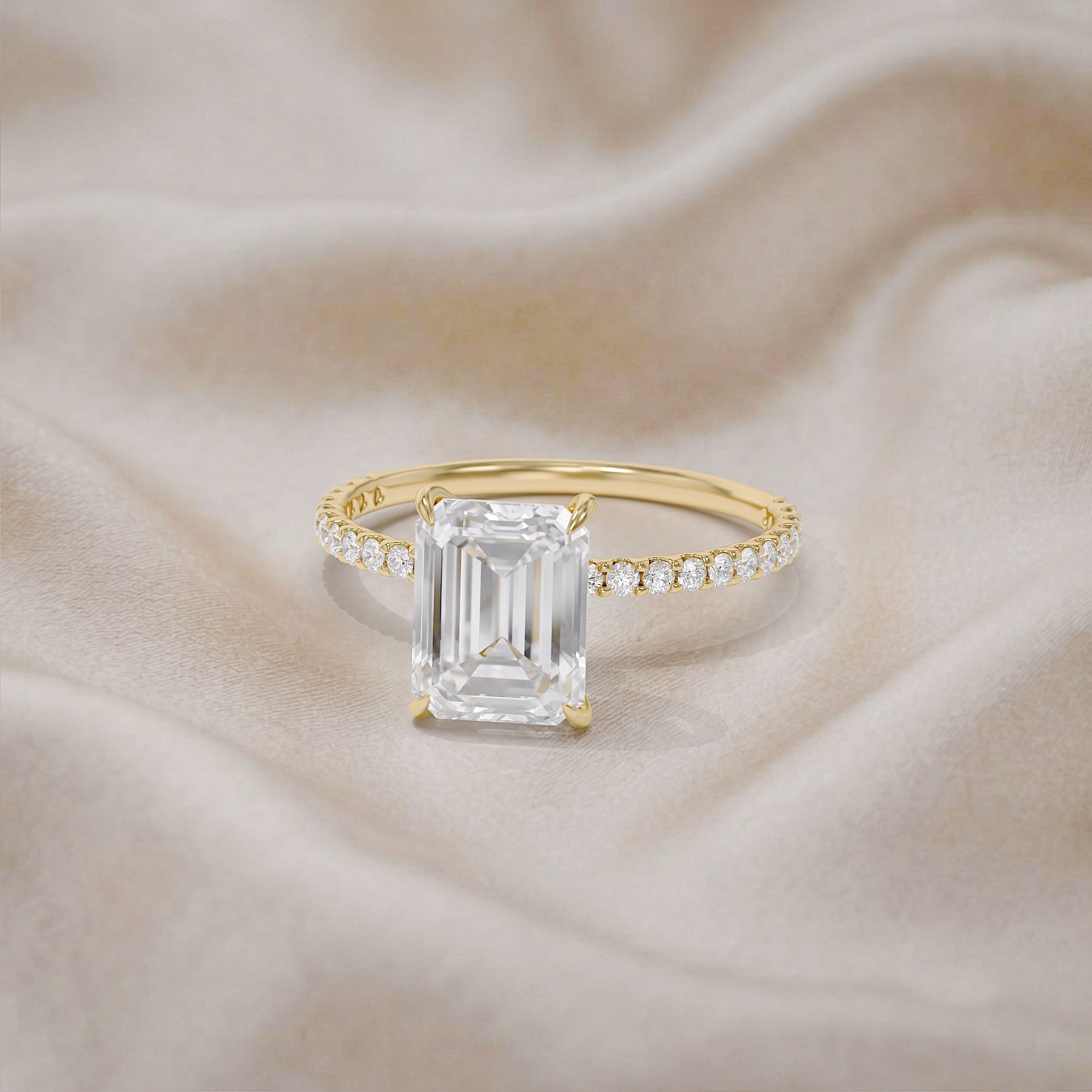 Hidden Halo Engagement Ring 2.65 Ct Lab Grown Diamond