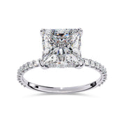 Hidden Solitaire Engagement Ring 2.75 Carat Lab Grown Diamond