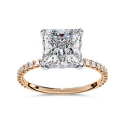 Hidden Solitaire Engagement Ring 2.75 Carat Lab Grown Diamond