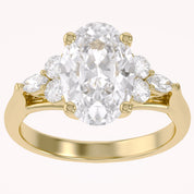 3 Stone Solitaire Engagement Ring Center 10X8mm Lab Grown Diamond