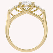 3 Stone Solitaire Engagement Ring Center 10X8mm Lab Grown Diamond