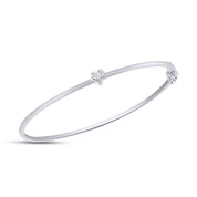 Heart Shape Lab Created Moissanite Solitaire Bangle Bracelet