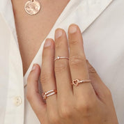 14K Gold Over Sterling Silver Open Heart Ring Gift For Her
