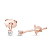 Round Natural Diamond Stud (IGI Certified 0.70 ct & up) Plus Quality Friction Back Earrings in 14k Solid Gold, 0.04 Ctw - 2.00 Ctw Gift For Her