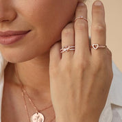 14K Gold Over Sterling Silver Open Heart Ring Gift For Her