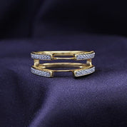 Cathedral Guard Enhancer Wedding Ring Cubic Zirconia Sterling Silver