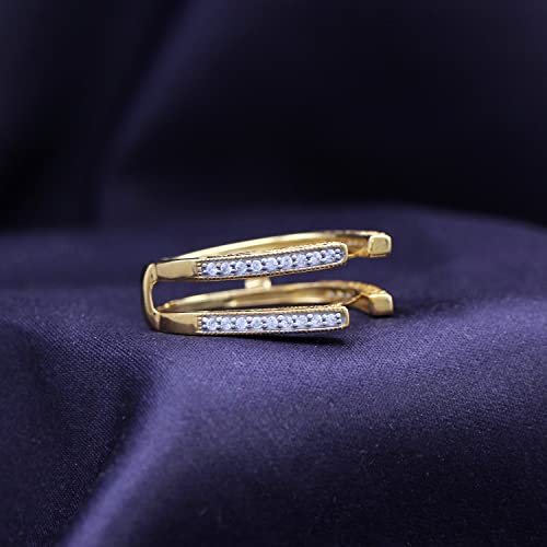 Cathedral Guard Enhancer Wedding Ring Cubic Zirconia Sterling Silver