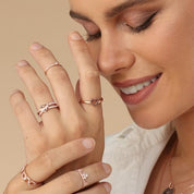 14K Gold Over Sterling Silver Open Heart Ring Gift For Her