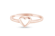14K Gold Over Sterling Silver Open Heart Ring Gift For Her