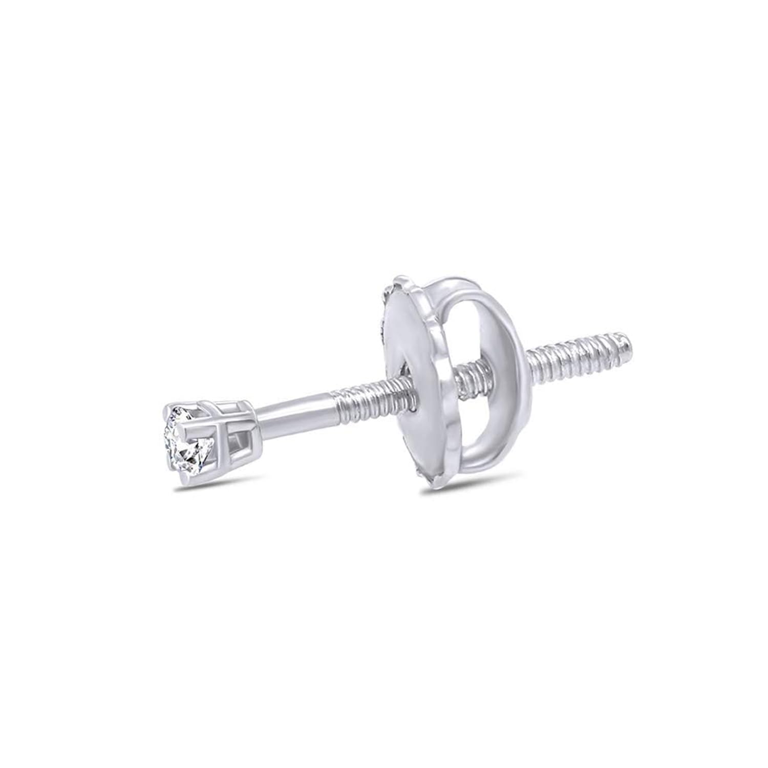 Natural Diamond Mini Stud Screw Back Earring in 14k Solid Gold | Cartilage Diamond Stud Earrings | Single or Pair | Very Small 1.7MM