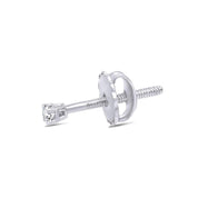 Natural Diamond Mini Stud Screw Back Earring in 14k Solid Gold | Cartilage Diamond Stud Earrings | Single or Pair | Very Small 1.7MM