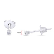 Round Natural Diamond Stud (IGI Certified 0.70 ct & up) Plus Quality Friction Back Earrings in 14k Solid Gold, 0.04 Ctw - 2.00 Ctw Gift For Her
