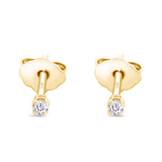 Round Natural Diamond Stud (IGI Certified 0.70 ct & up) Plus Quality Friction Back Earrings in 14k Solid Gold, 0.04 Ctw - 2.00 Ctw Gift For Her
