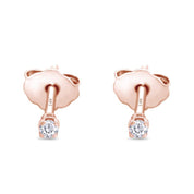 Round Natural Diamond Stud (IGI Certified 0.70 ct & up) Plus Quality Friction Back Earrings in 14k Solid Gold, 0.04 Ctw - 2.00 Ctw Gift For Her