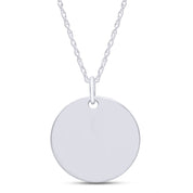 Flower Disc Charm Pendant Necklace 18K Gold Plated